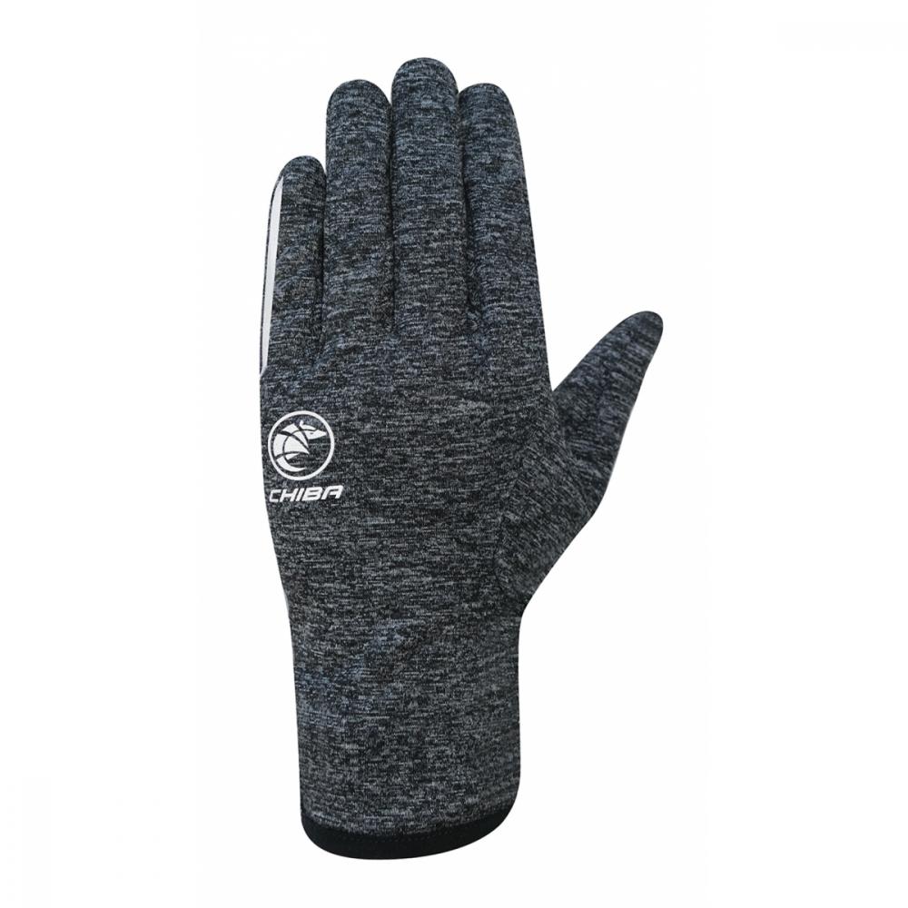 CHIBA New York Marathon - Thermostretch Radhandschuhe dunkelgrau, M, Touchfunktion