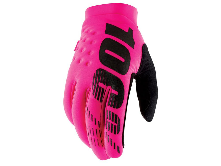 100% Brisker Cold Weather Glove L Neon Pink - warmer MTB-Handschuh mit direktem Griffgefühl