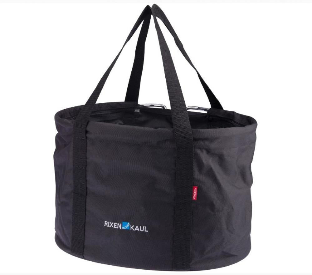 KLICKfix Korbtasche Shopper schwarz 29x38x25cm, Rixen & Kaul textile Fahrradtasche mit Tragegriffen.