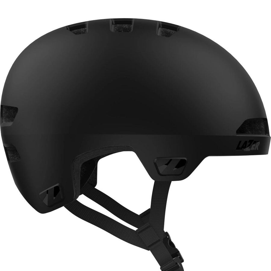 LAZER Helm Maze Jr KinetiCore Kids Matte Black Unisize - sicherer Kinderhelm mit Sticker-Set