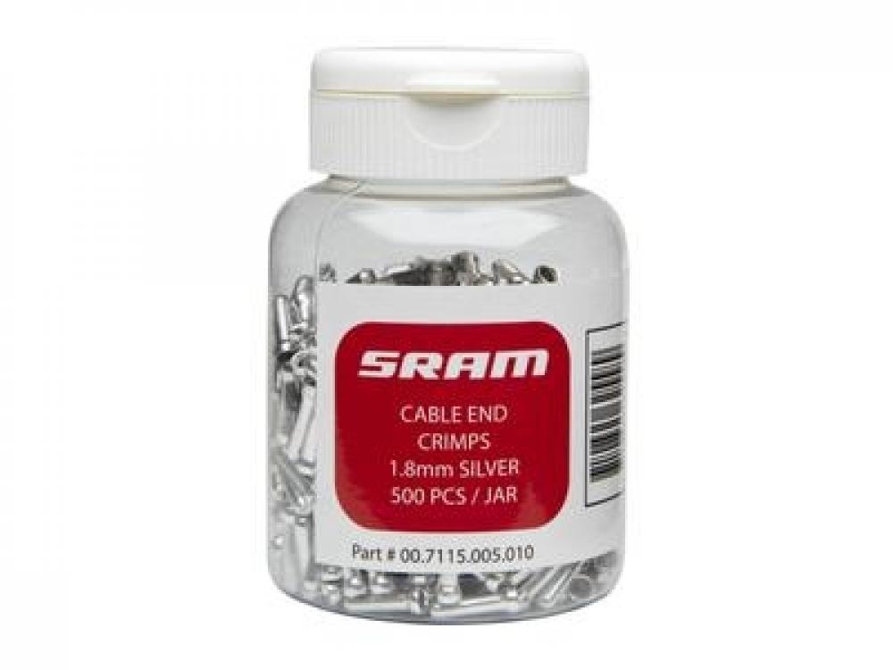 SRAM Schaltkabel-Endkappen 1,8 mm, silber, 1,2 mm Innenzug - saubere und langlebige Kabelabschlüsse
