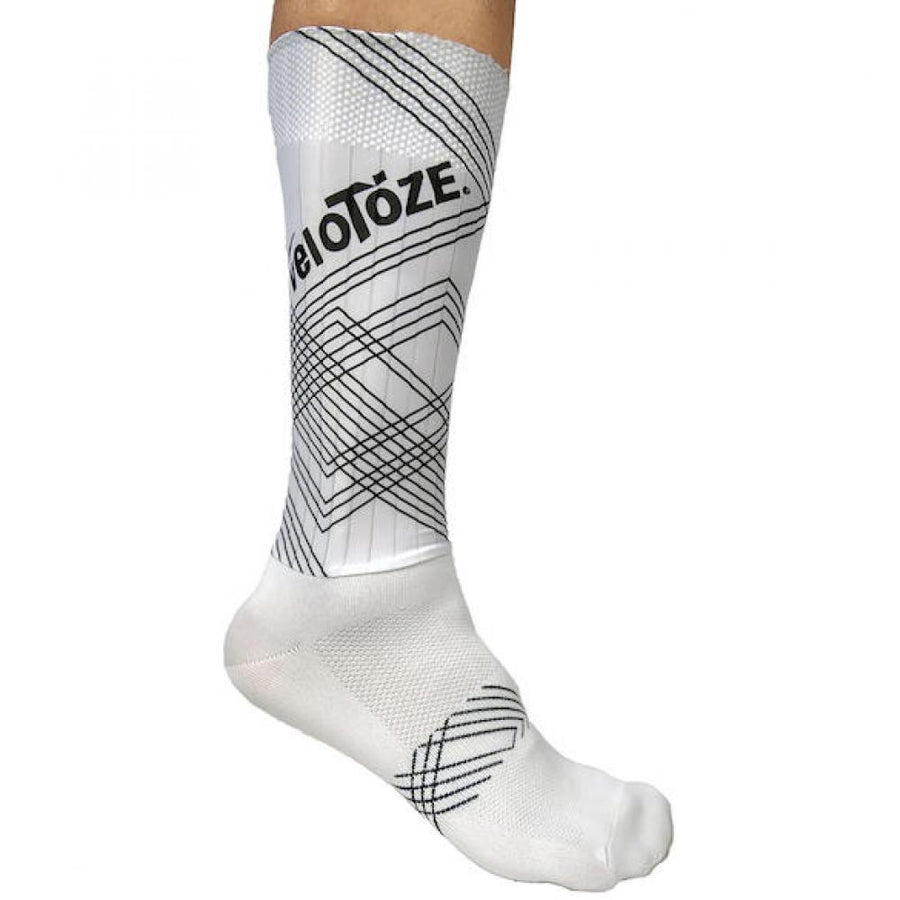 VeloToze Socken Aero XT weiß L/XL (43/47) - aerodynamische Rennrad-Socken
