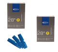 Schwalbe 2x Fahrradschlauch SV15 28 Zoll (700C) mit 60mm Ventil und 1x Reifenheber.