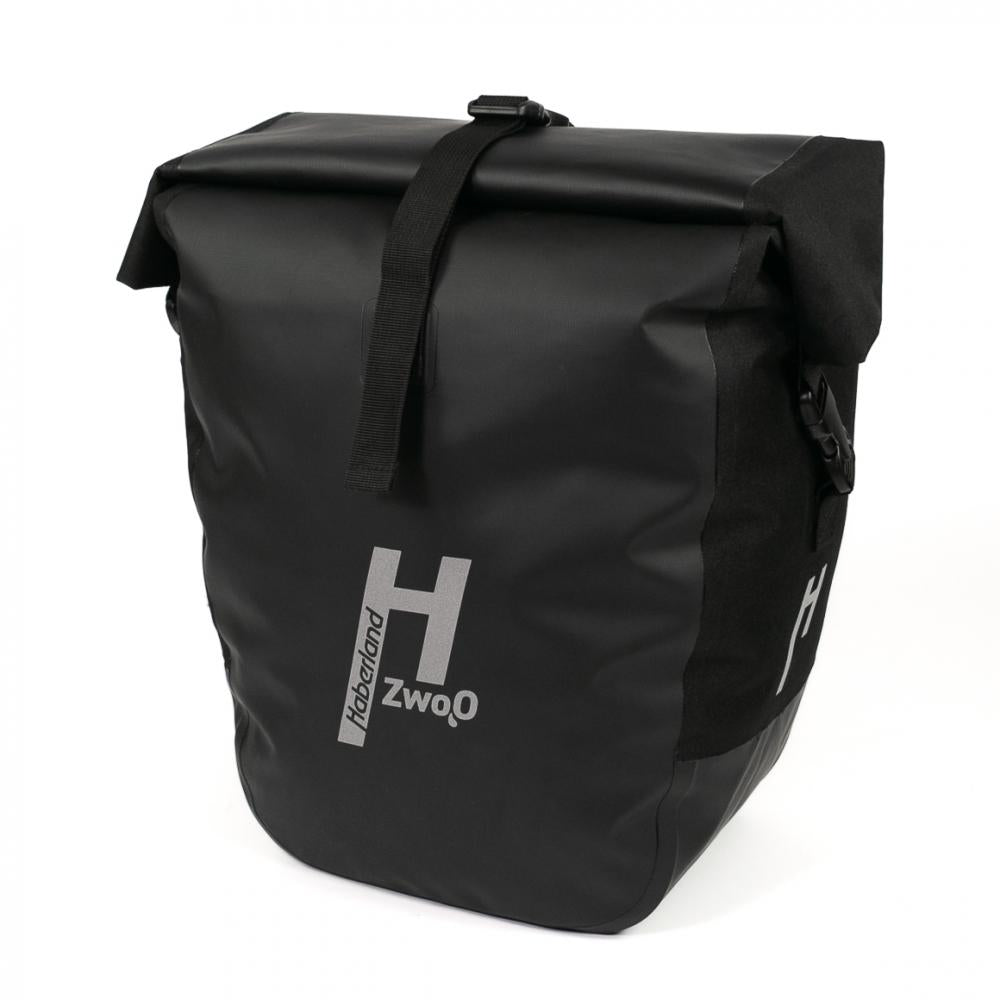 Haberland Einzeltasche H2O schwarz Paar - wasserdichte Fahrradtasche für Alltag und Tour