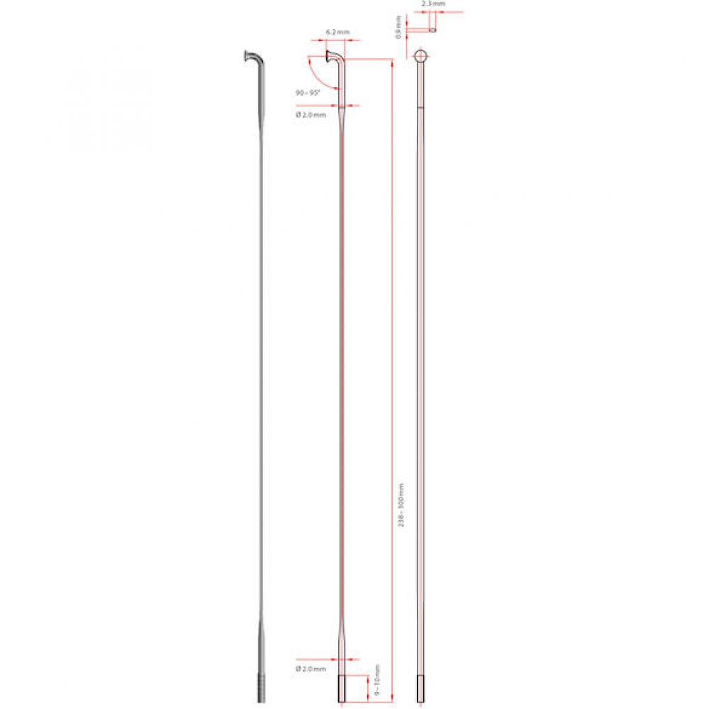 DT Swiss Speiche Aerolite 2.0 / 2.3 286 mm schwarz - ultraleichte Aero-Speiche für Performance-Laufräder
