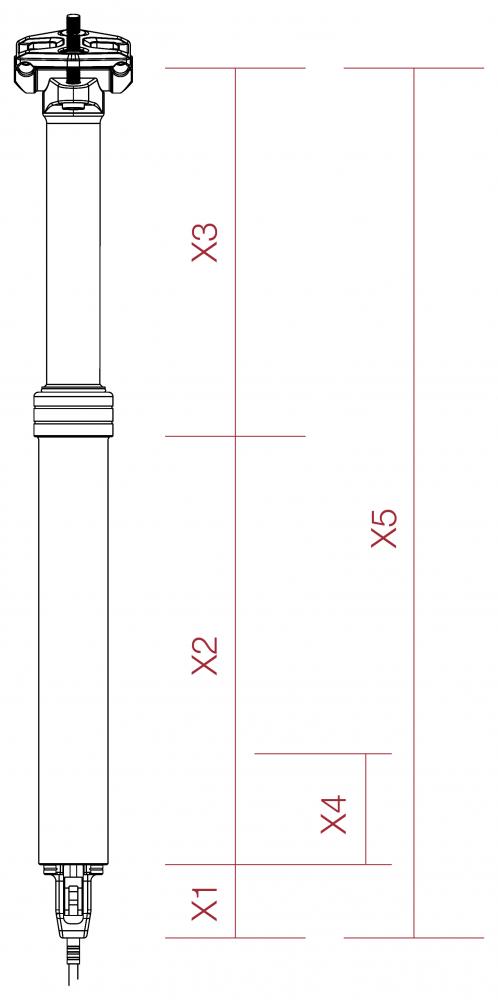 Procraft Vario-Sattelstütze D-SP.R 31,6 x 350 mm Schwarz - Absenkbar mit Fernbedienung