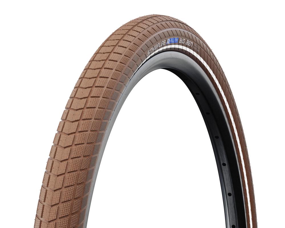 Schwalbe Big Ben Fahrradreifen 28x2.00 50-622 braun mit K-Guard Pannenschutz und Reflexstreifen.