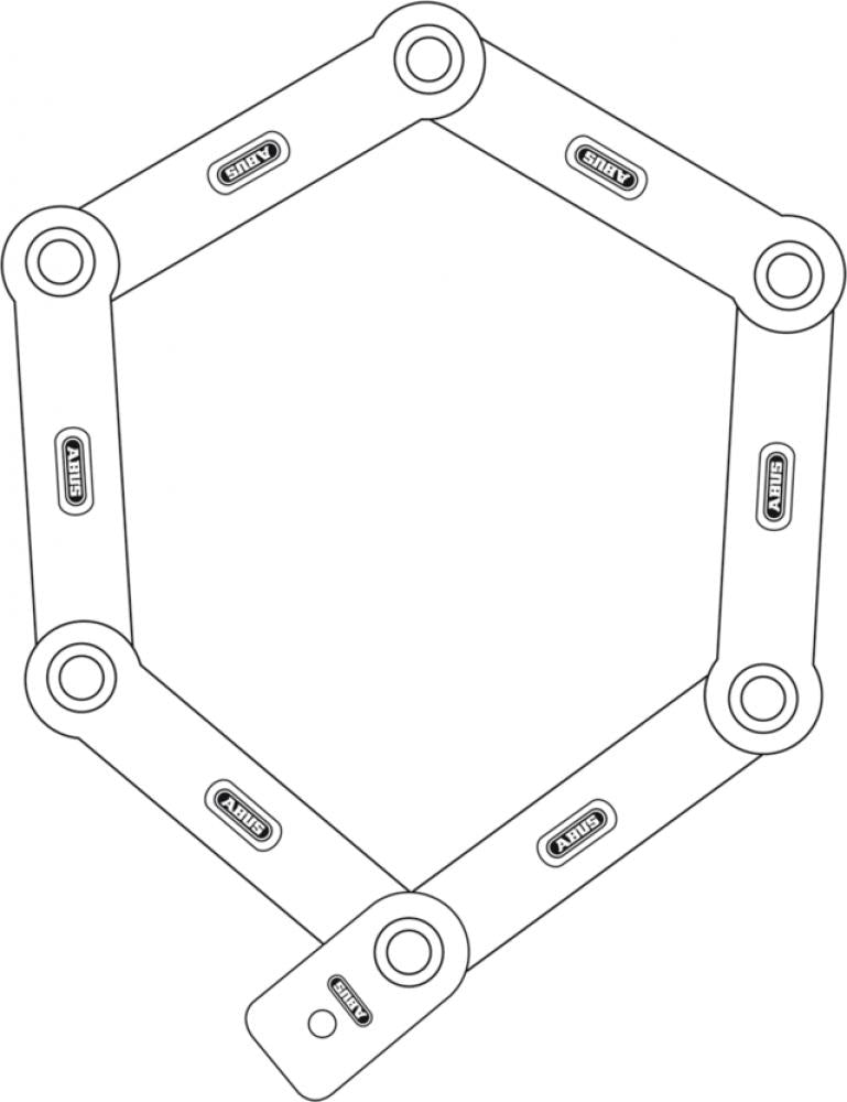 ABUS Faltschloss Bordo uGrip 5700/80 SH lime - 80 cm, Sicherheitslevel 7, 5 mm Stahlstäbe, inkl. Halterung, Schlüsselverschluss, Made in Germany