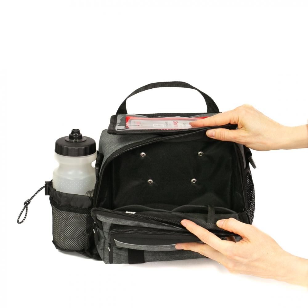 Haberland Lenkertasche 6l Bottle grau - praktische Lenker-Tasche mit Flaschenfach