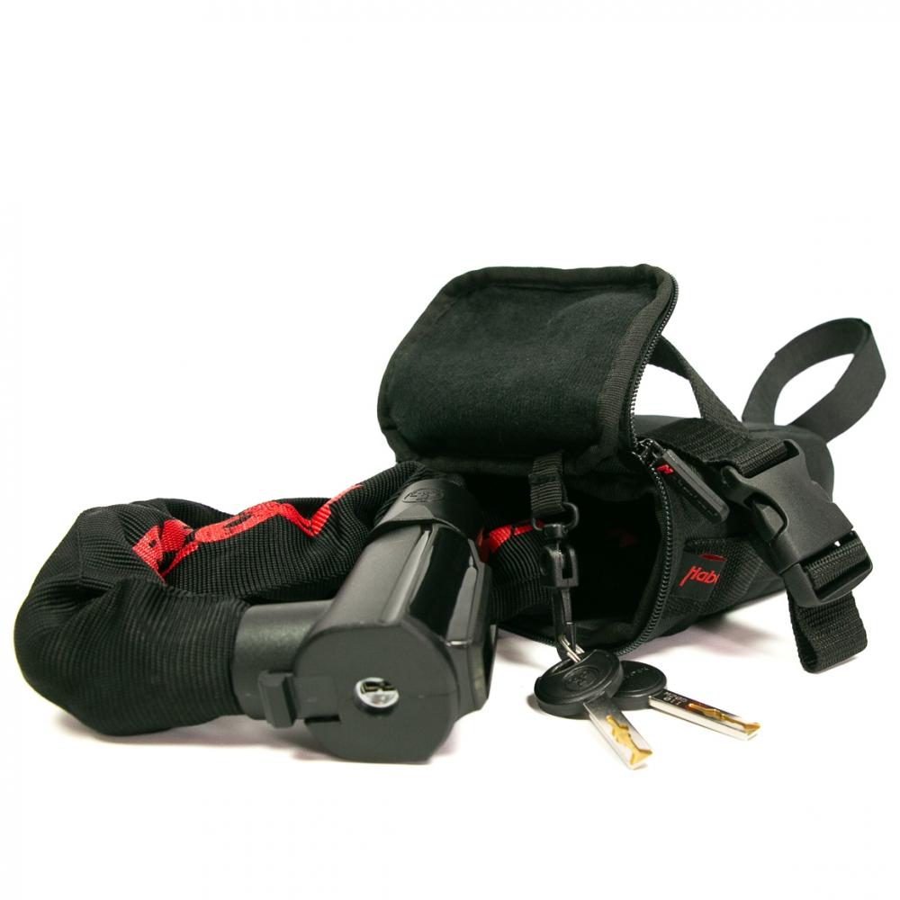 Haberland Tasche für Schlosskette mit Schloss- schwarz - sichere & formstabile Satteltasche