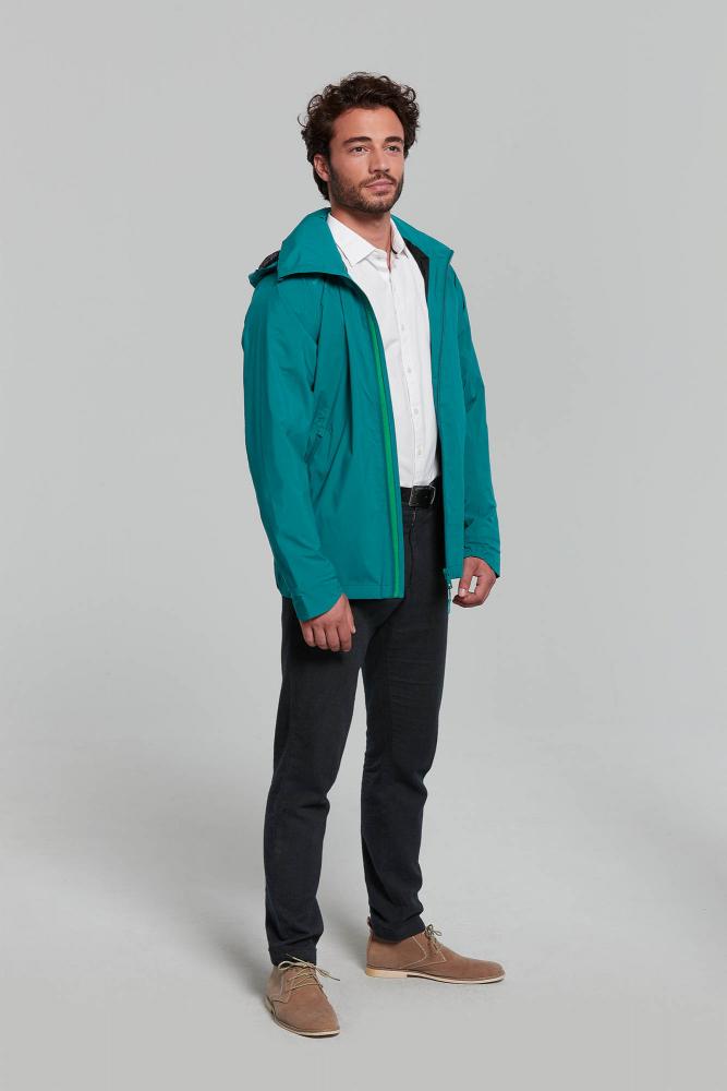 Basil Skane Herren Regenjacke teal green, wasserdicht & atmungsaktiv. Ergonomisch, reflektierend, helmtauglich.
