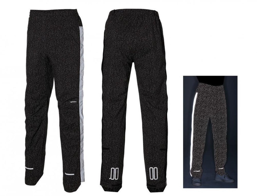 Basil Skane Hivis Herren Fahrrad-Regenhose M Jet Black, reflektierend für hohe Sichtbarkeit.