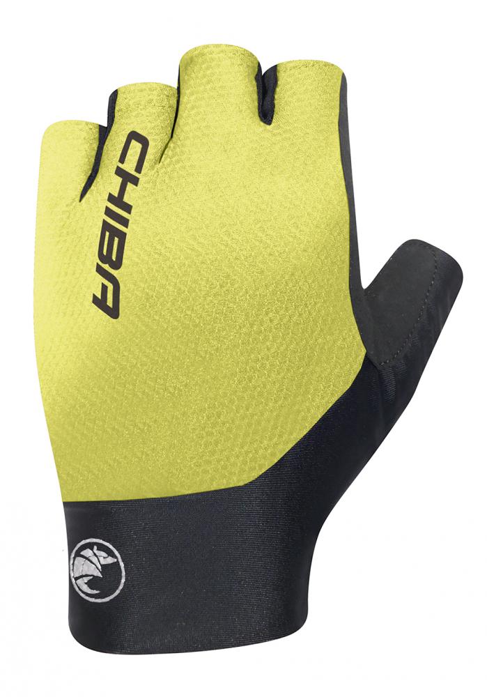 CHIBA Team Glove Pro - Radhandschuhe neongelb, Größe M, leichte Polsterung