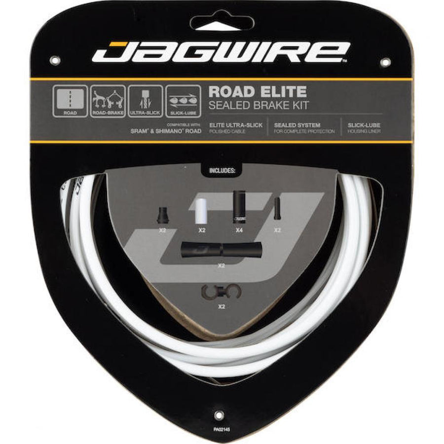 Jagwire Road Elite Sealed Bremszugset Weiß - Slick-Lube Liner für Rennräder