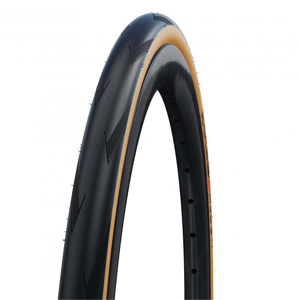 Schwalbe Pro One TT Rennradreifen, schwarz mit beiger Seitenwand, Tubeless Easy (TLE) faltbar 28-622.