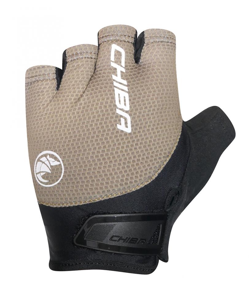 CHIBA Gel Air - kurze Radhandschuhe olive, Größe M, Gelpolsterung, atmungsaktiv