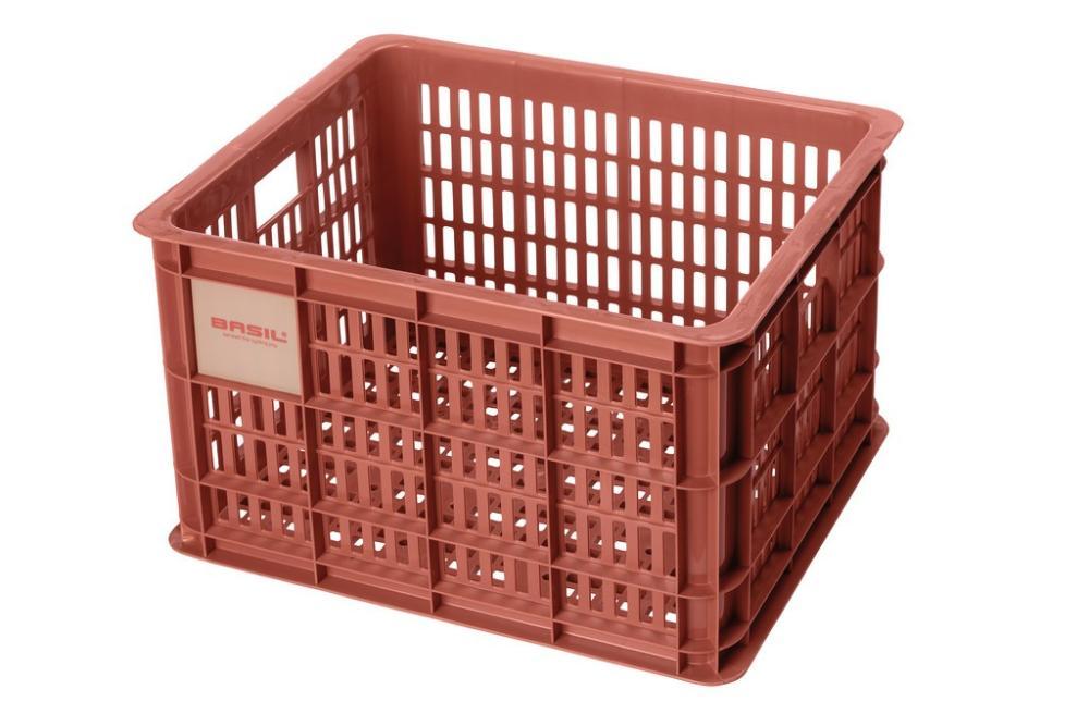 Retoure: Basil Fahrradkasten Basil Crate M | 45,25x35x25cm, terra red,29,5L,Kunstst.