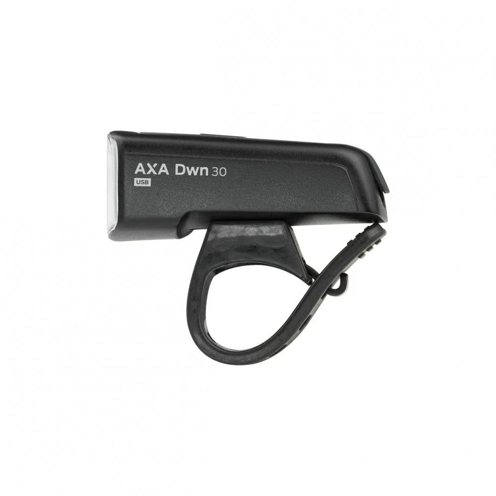 Axa DWN FRONT 30 Akku-LED-Scheinwerfer - 30 Lux Fahrradlampe mit USB-C Schwarz