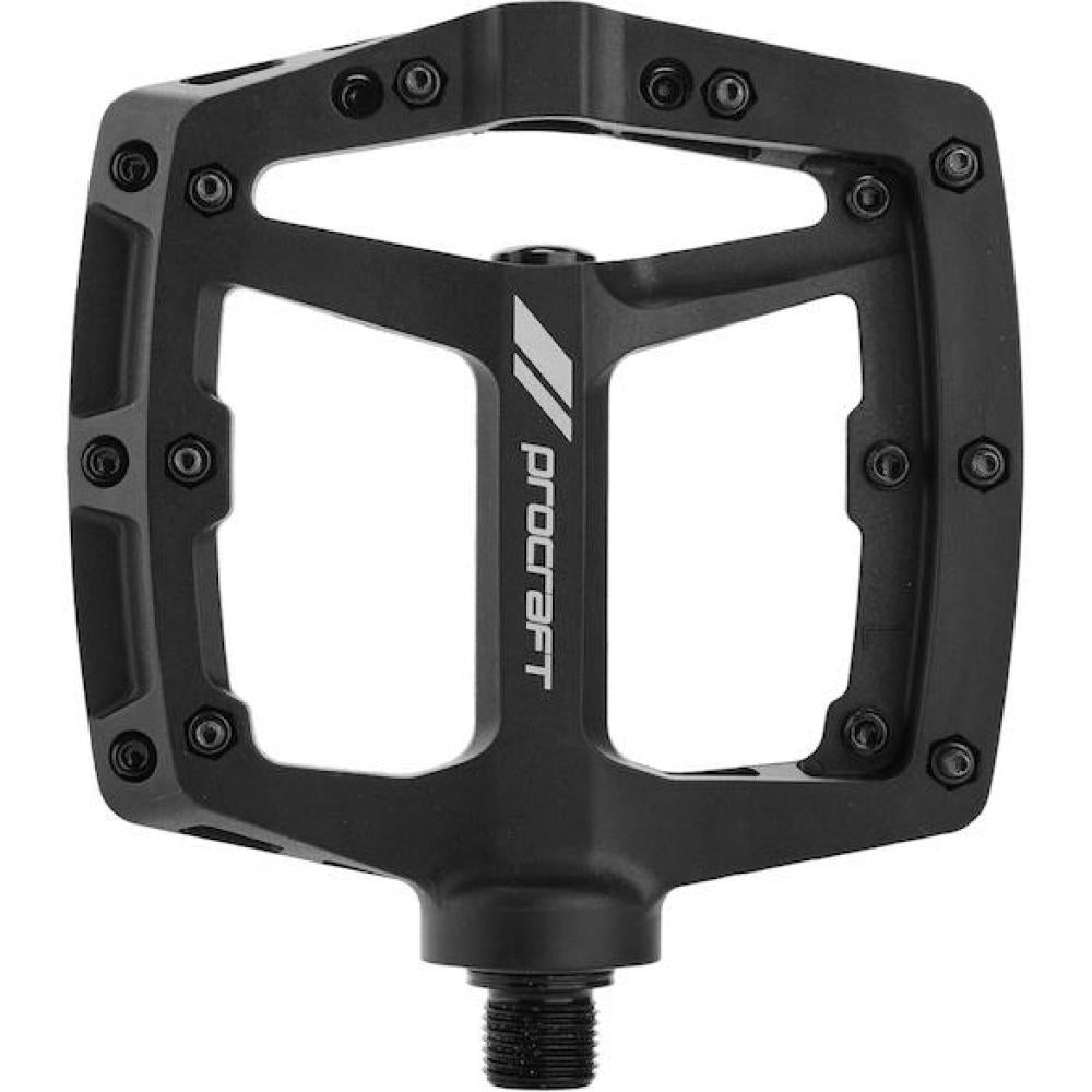 Procraft Pedale Flat Grip Advanced Kunststoff 117 x 114 mm Schwarz - maximaler Grip & Kontrolle