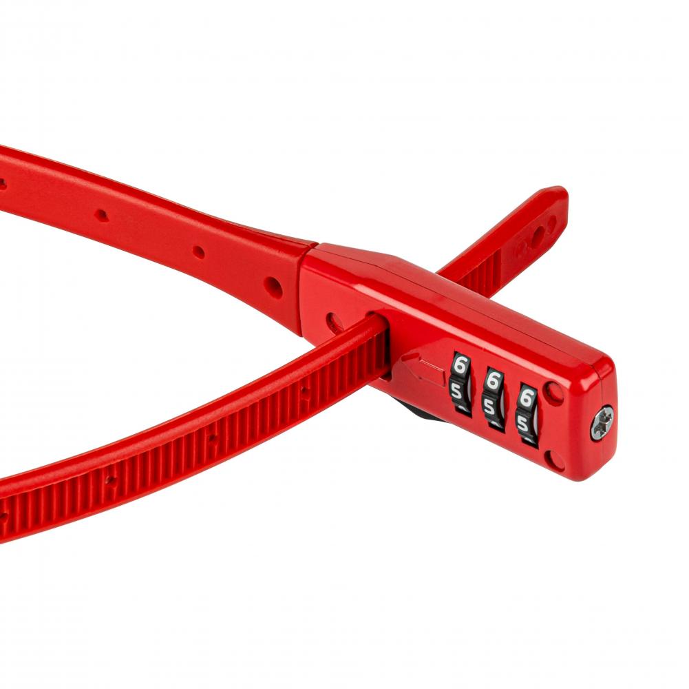 Rotes Kryptonite Click Lock Zahlen-Kabelschloss, 10mm, 45cm, 3-stellige Kombination.