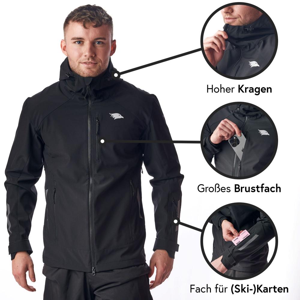 Valkental Jacke 3in1 Smart Jacket wasserdichte Jacke mit Fleece Zipp-In Herren XL schwarz