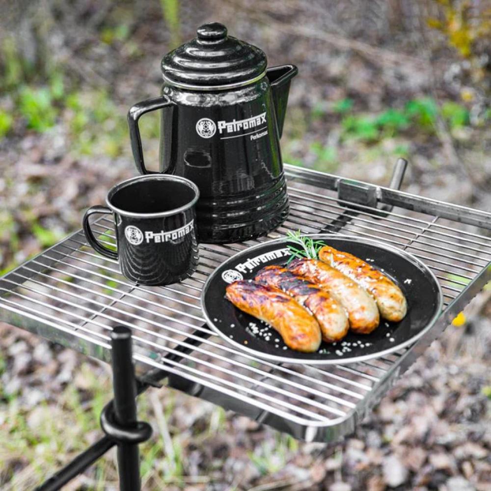 Petromax Perkomax Perkolator PER-9-S 1,3L Schwarz  Kaffeebereiter für 9 Tassen, emaillierter Stahl, geeignet für alle Herdarten & Lagerfeuer  Perfekter Outdoor-Kaffeegenuss