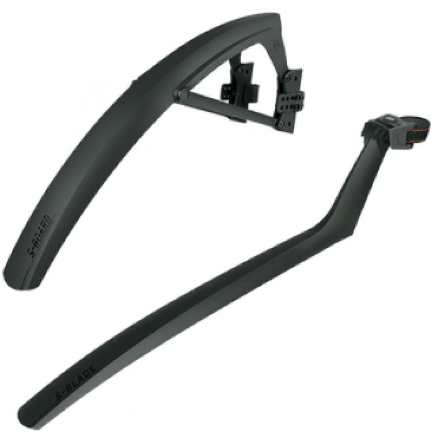 SKS S-Board und S-Blade Schutzblech-Set für 28" Rennräder, Cyclocrosser und Gravelbikes, passend für Reifenbreiten bis 38 mm, schwarz