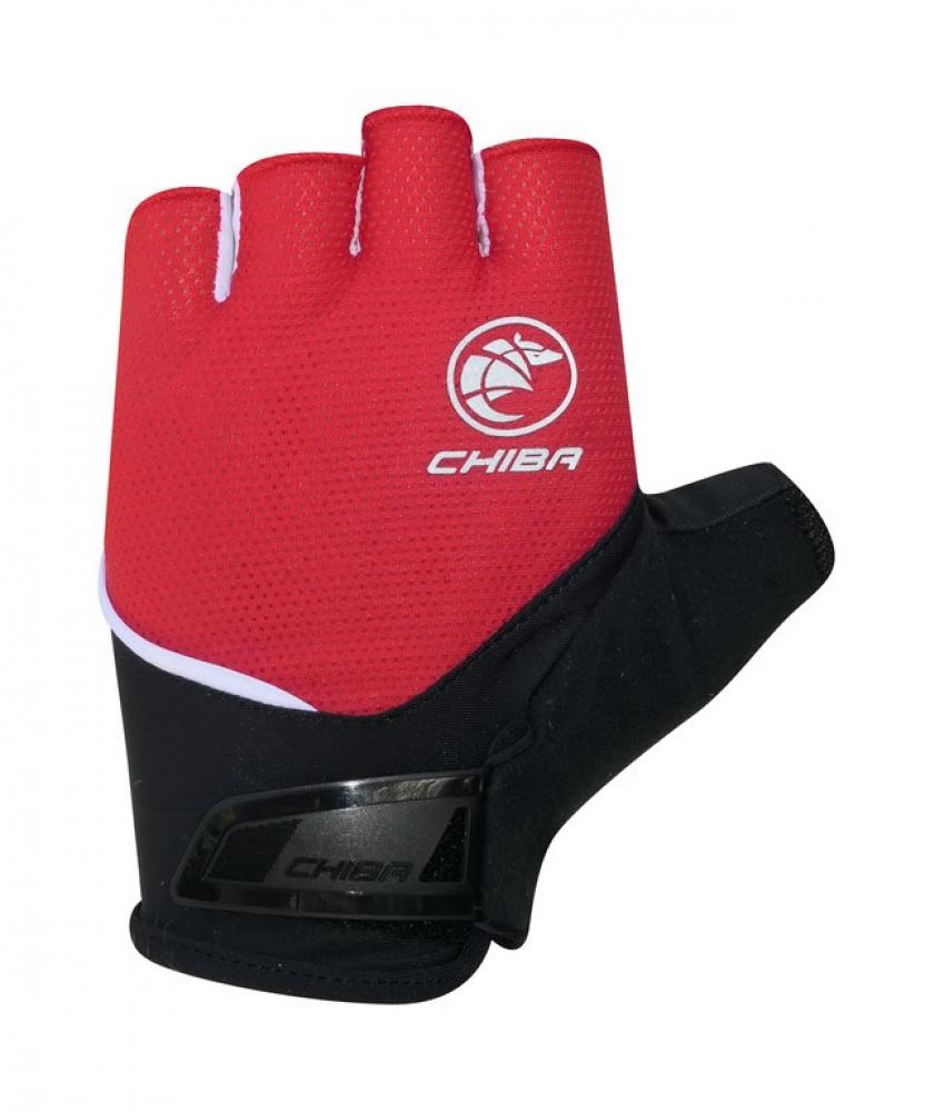 CHIBA Sport Radhandschuhe kurz in Rot, Größe XL, atmungsaktive Kurzfingerhandschuhe für Radsportler.