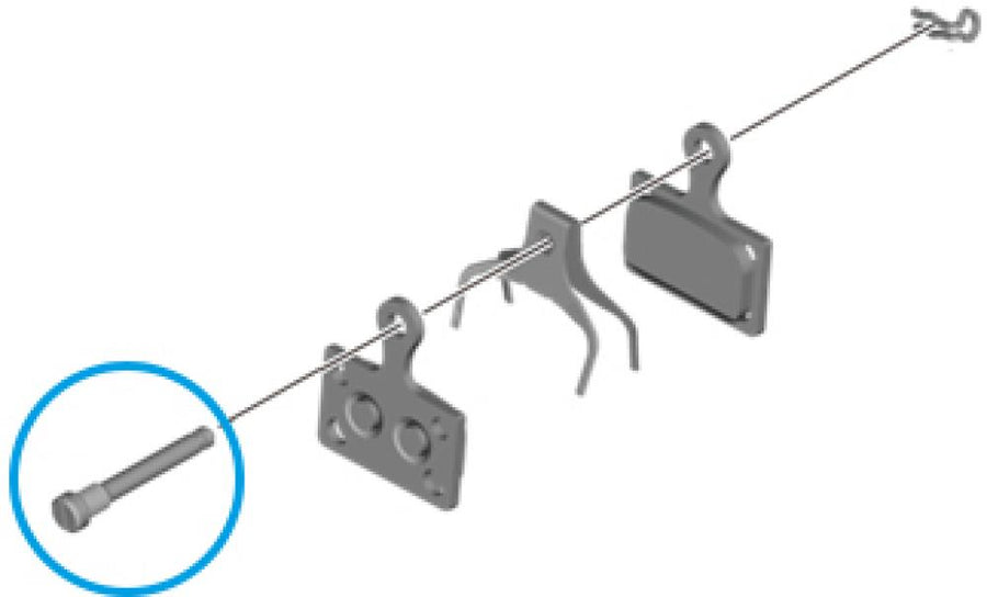 SHIMANO Haltestift Bremsbelag BR-R7070 Explosionszeichnung mit Bremsbelägen und Feder für Rennrad Scheibenbremse.