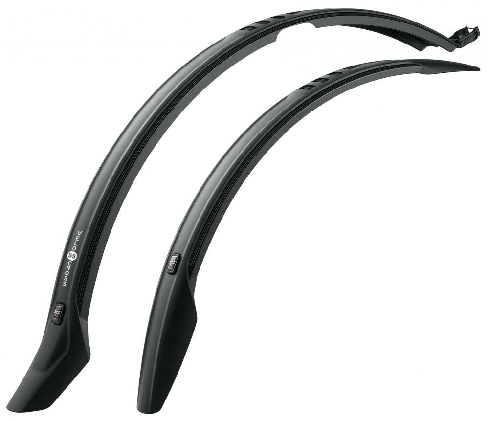 SKS VELO 55 CROSS Schutzblech-Set für 26"-29" Fahrräder, geeignet für Reifenbreite 42-50 mm, einfache Universalbefestigung, optional mit Streben, aus schlagfestem Kunststoff