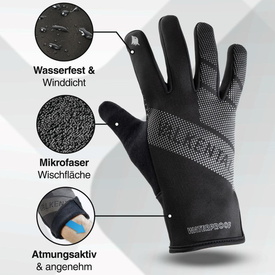 Valkental Handschuhe GloRider V2 Flex wasserfester Übergangshandschuh mit Grip L schwarz