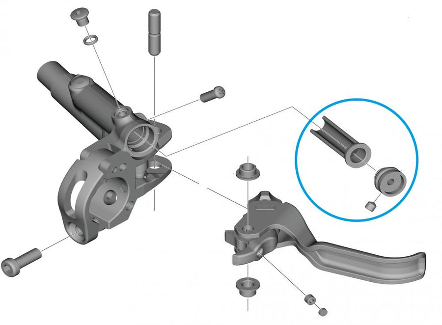 SHIMANO BL-M820 Membran-Einheit Ersatzteil für hydraulische Scheibenbremse, Explosionszeichnung.