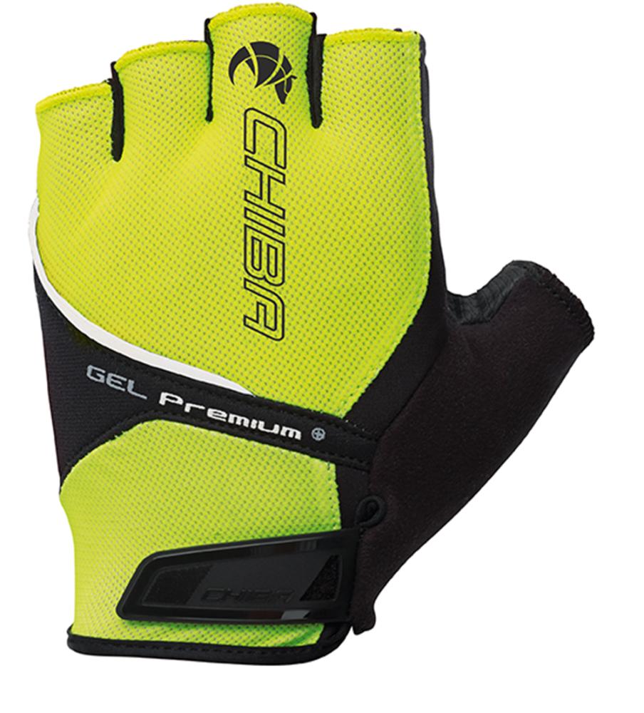 CHIBA Gel Premium - Radhandschuhe neongelb XL mit Poron-Gelpolsterung