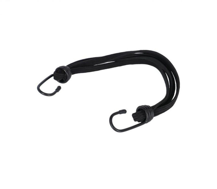 XLC 4-fach Spanngummi RP-X04 10x450/650mm schwarz mit 2 Haken - elastisch, robust, ideal für Fahrrad-Gepäckträger
