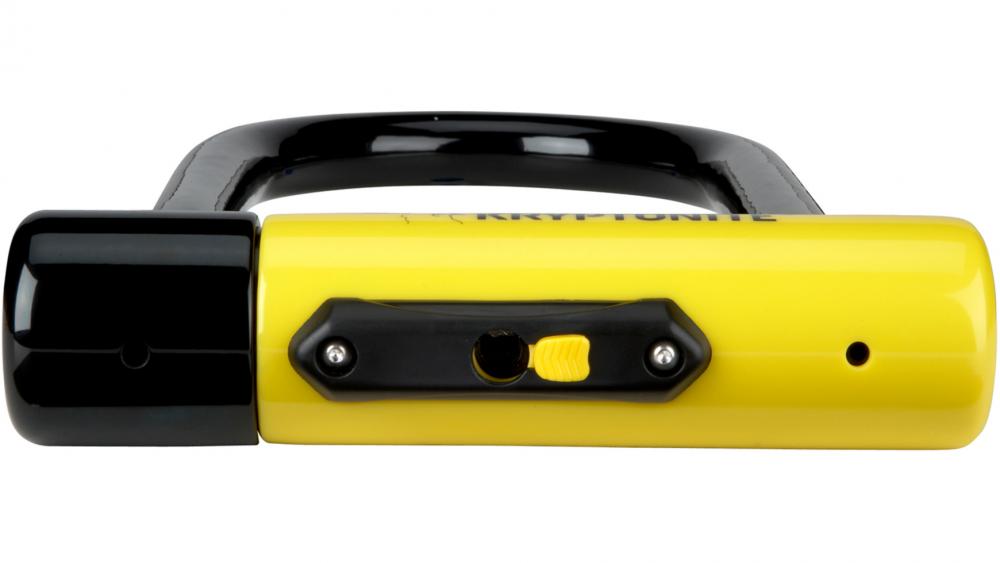Kryptonite New York Lock Standard Bügelschloss in Gelb und Schwarz mit Hochsicherheits-Scheibenzylinder.
