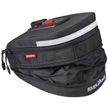 KLICKfix Satteltasche Micro 200 Expandable, schwarz, 1,5-2 Liter, 16×19×12 cm, inkl. Satteladapter, wasserdicht, Reflektor