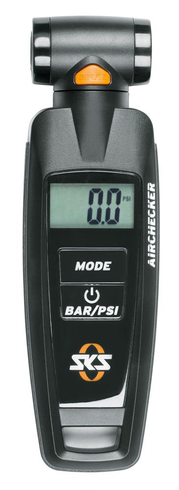 SKS Airchecker II digitaler Luftdruckprüfer für AV/SV-Ventile - 0â10 Bar hinterleuchtetes Display drehbarer Duo-Kopf Druckablassfunktion