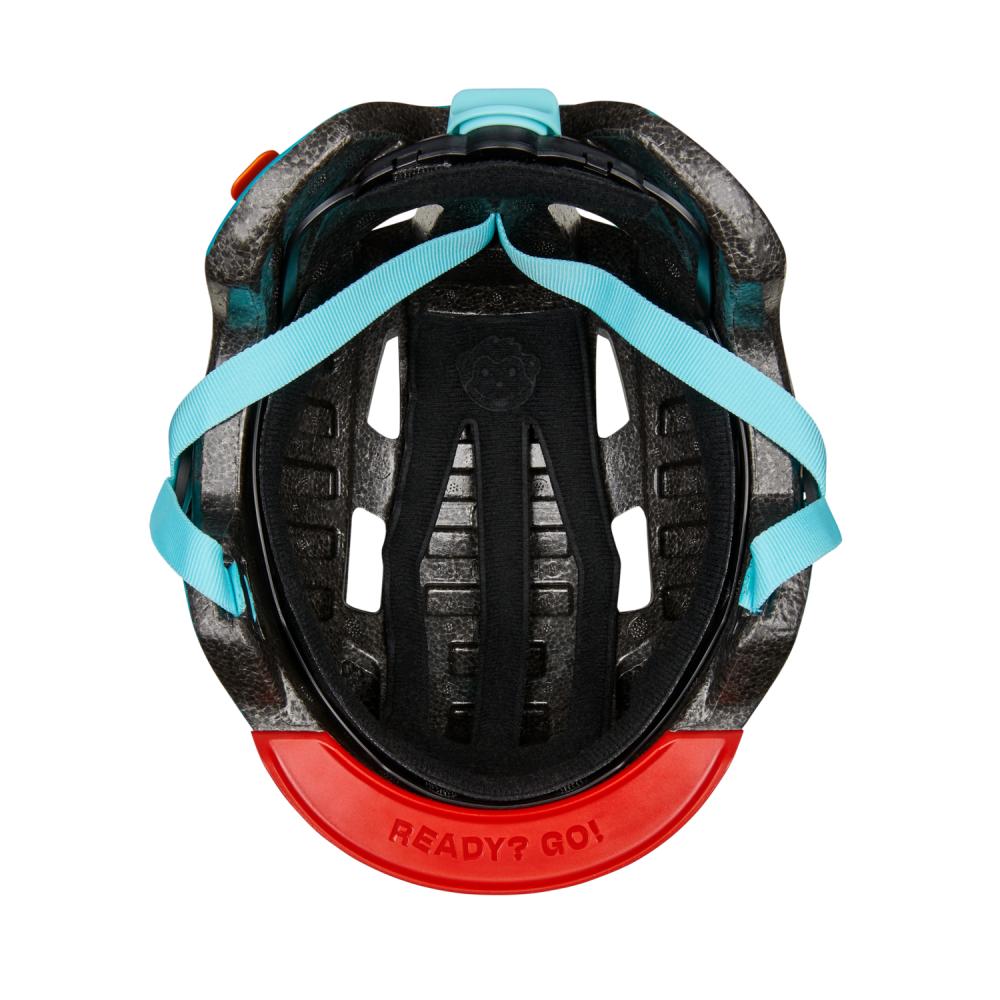 AFFENZAHN Helm Hai Petrol Größe S 45-51cm Kopfumfang mit Sicherheits-Rücklicht