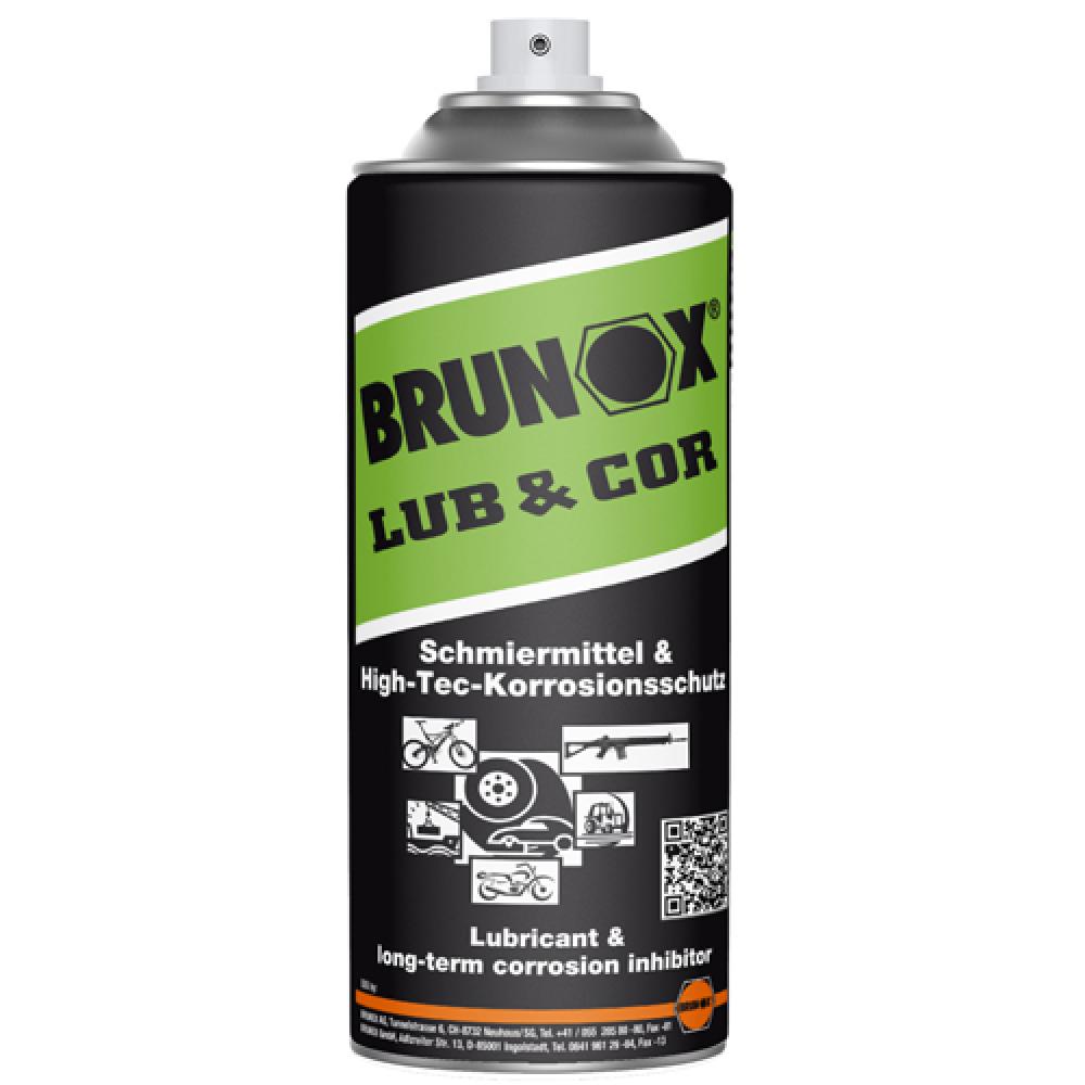 Brunox Lub & Cor Spray 400ml für Fahrrad, E-Bike & Motorrad: Allwetter Kettenschmiermittel & Korrosionsschutz.