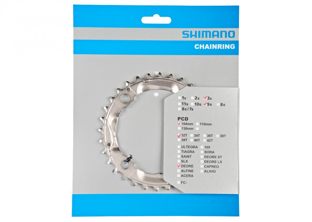 Shimano Deore Kettenblatt 32 Zähne für FC-M531/532/533/542 MTB-Antrieb in Originalverpackung.