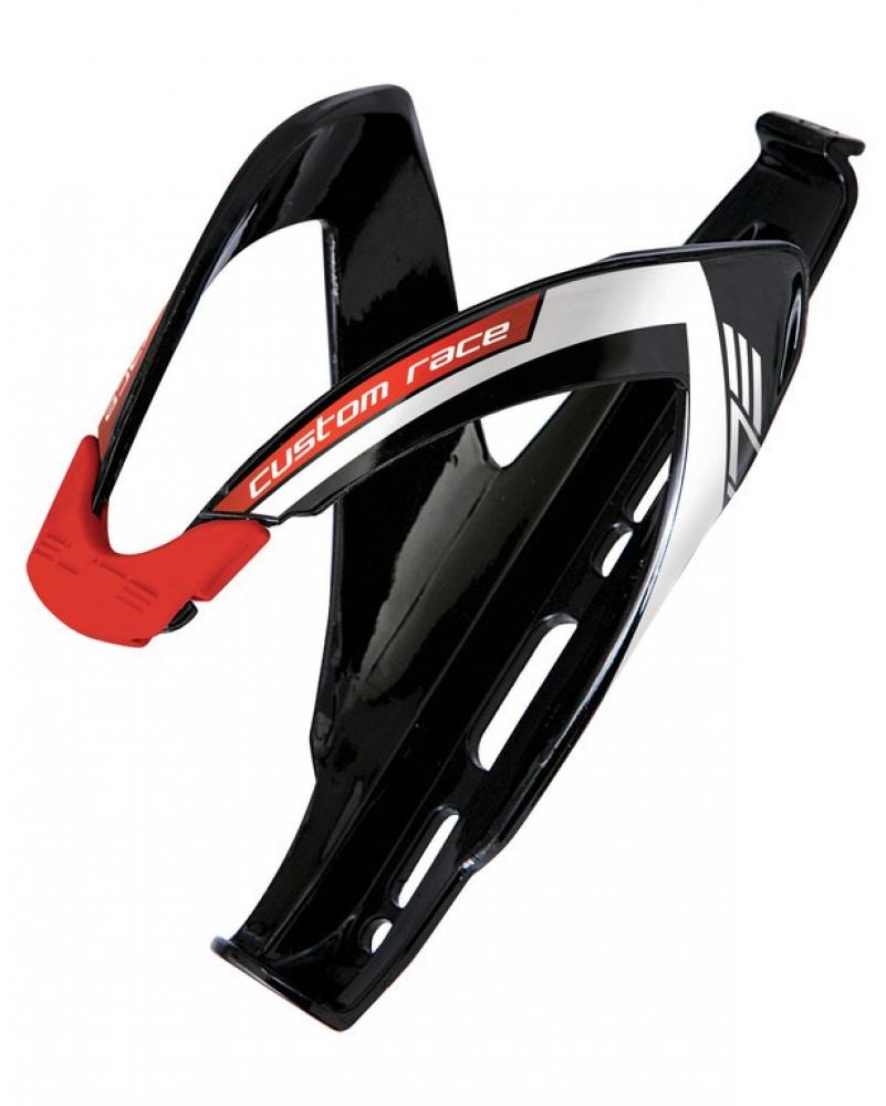 Elite Flaschenhalter Custom Race glänzend schwarz-rot für Fahrräder