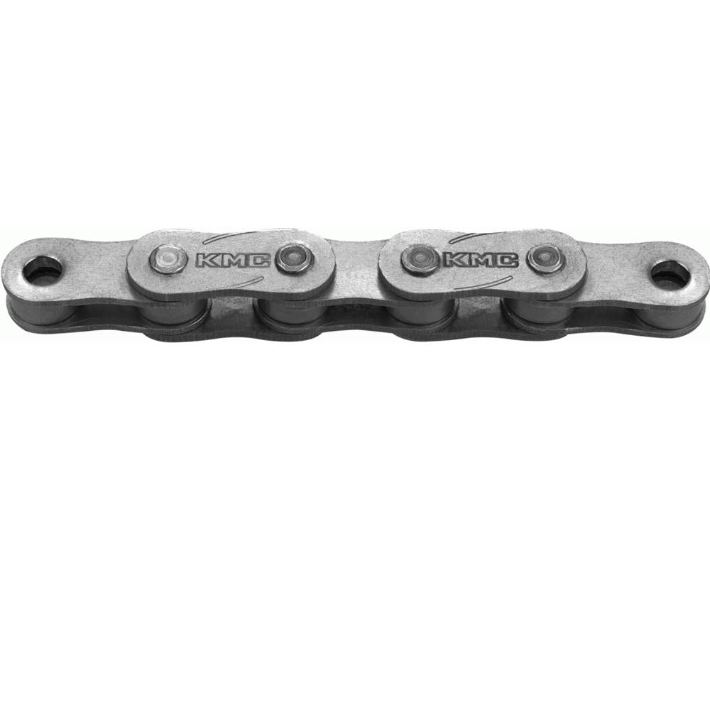 Silberne KMC Z1e HX EPT E-Bike Kette für Nabenschaltungen, rostfrei und langlebig, 128 Glieder.