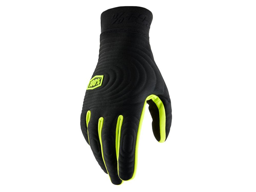 100% Brisker Xtreme Gloves M Black/Fluo Yellow - maximaler Grip und Wetterschutz