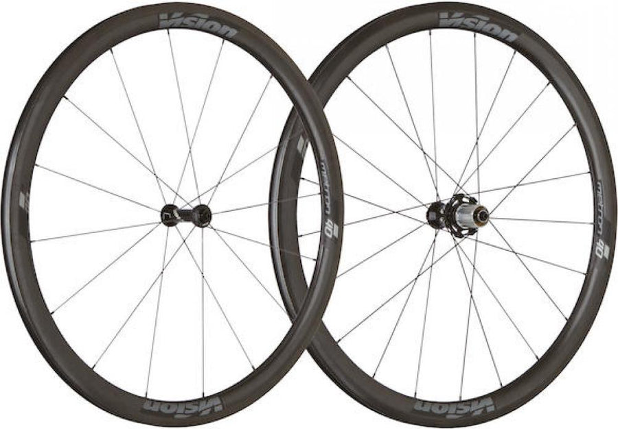 Vision Laufradsatz Metron 40 SL Tubular 622x24,5 mm Schwarz - leichter Aero-Allrounder