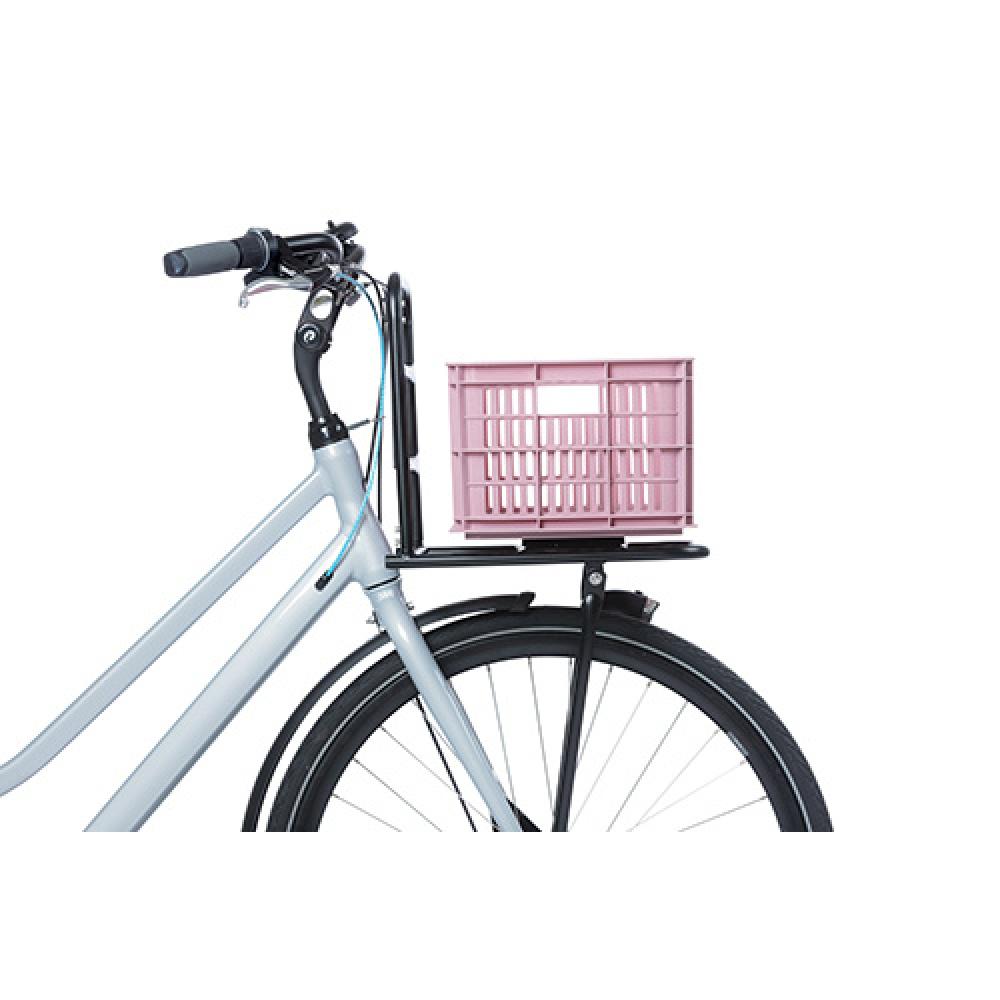 Basil Fahrradkiste S, 17,5L, rosa, recycelter Kunststoff, 39x29x20cm, kompatibel mit MIK/Racktime, ideal für Damen-, Herren- und Kinderfahrräder.