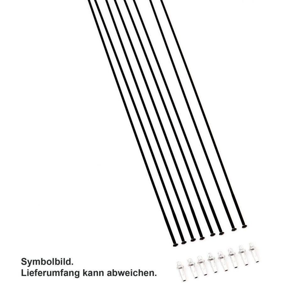 DT Swiss Speichenkit HXC 1200 Spline 27,5 Zoll schwarz mit Nippeln für präzise Laufradreparatur.