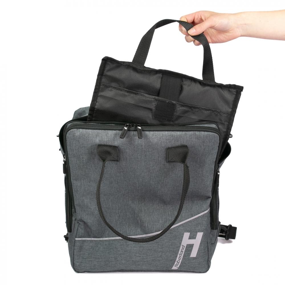 Haberland Frontträger-Rucksack More Than Work anthrazit - flexible Transportlösung für Frontgepäckträger