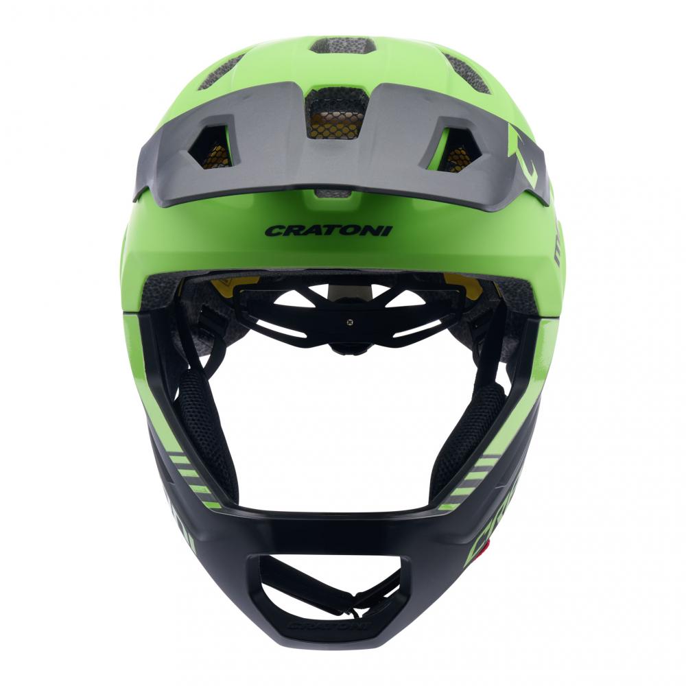 CRATONI Madcat MIPS Kinder-Fullface-Helm S-M - lime-black matt