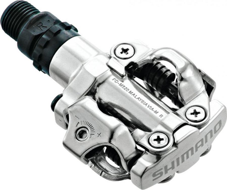 SHIMANO PD-M520 SPD Pedal in Silber für MTB und Trekking.