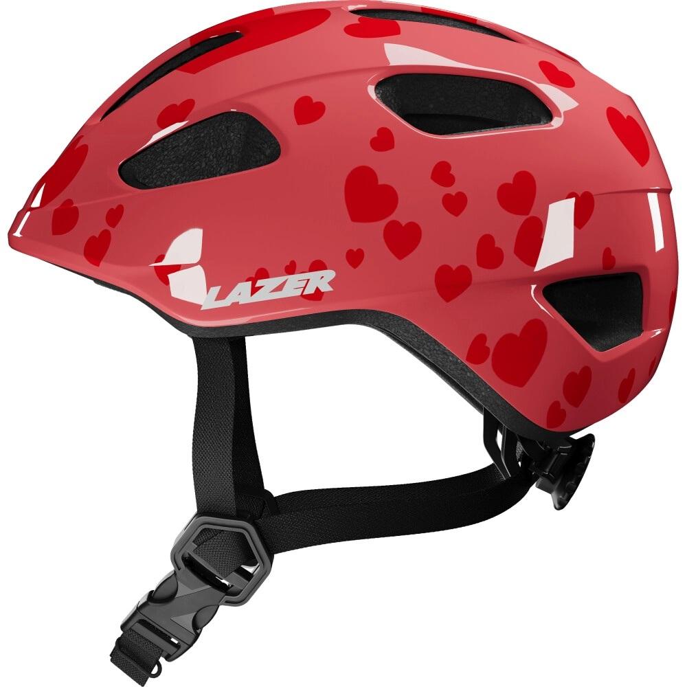 LAZER LAZER Helm Nutz 2.0 KinetiCore Kids & Junior Little Hearts rot - sicherer Kinder-Fahrradhelm